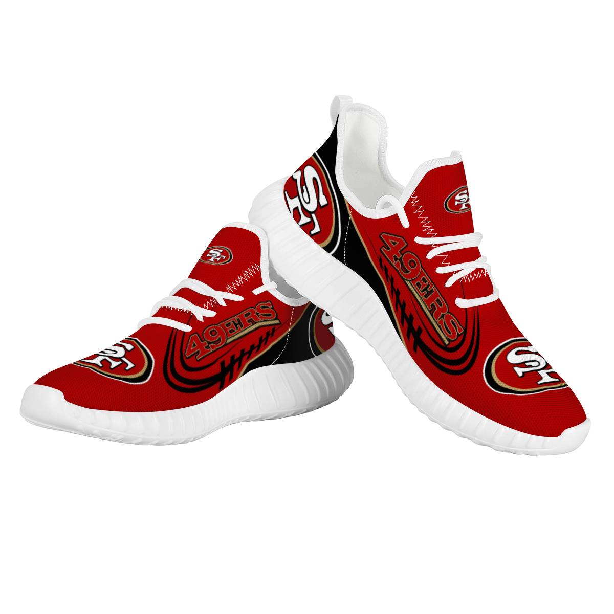 Women's San Francisco 49ers Mesh Knit Sneakers/Shoes 008 Women's San Francisco 49ers Mesh Knit Sneakers/Shoes 008